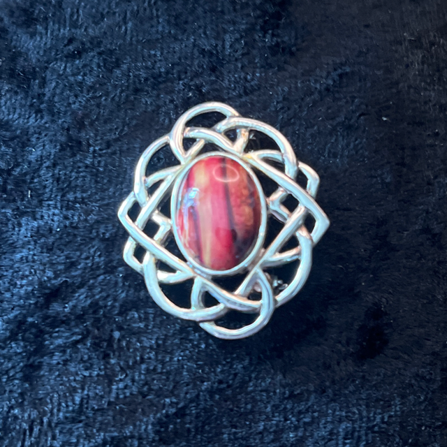 Silver and Wood Brooch