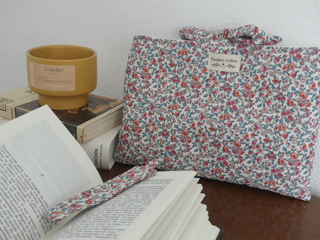 Pochette à livre Romane fleuri 