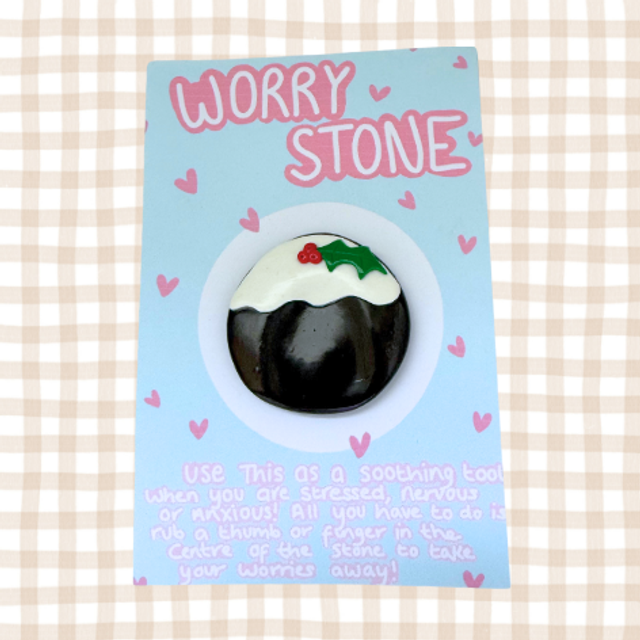Christmas Pudding Worry Stone
