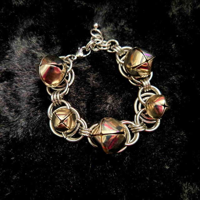 [OOAK] Stainless Steel Big Bell Bracelet