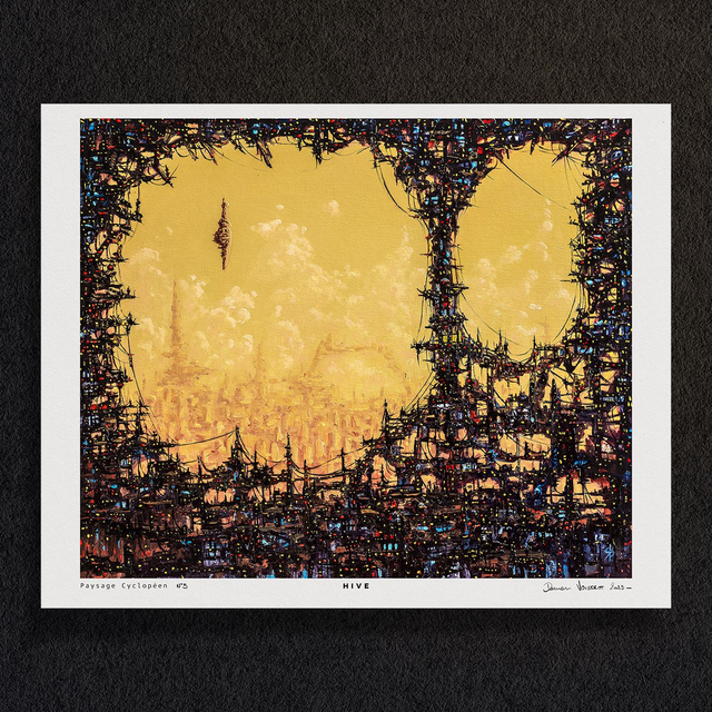 #0108-Paysage Cyclopéen N°5 - HIVE - PRINT - peintures à l&#039;huile