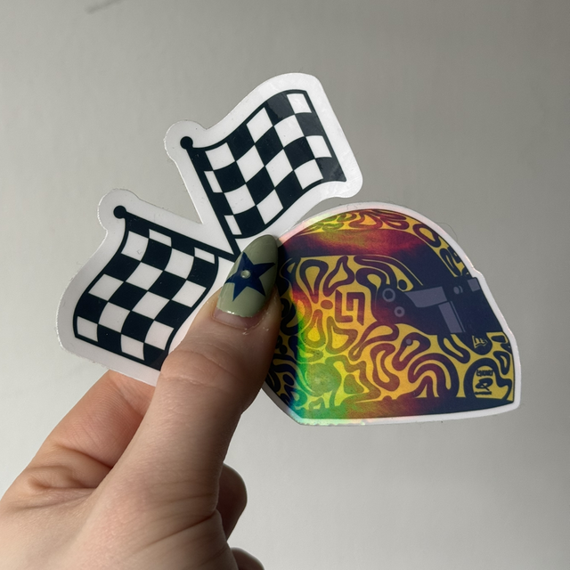 Lando F1 Helmet Inspired Sitcker pack (2 Stickers)