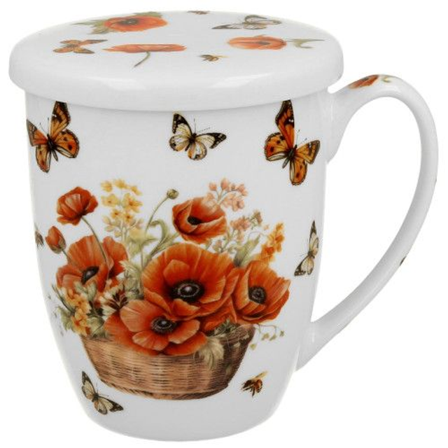 Taza maki, porcelana 0,35 l.,Incluye filtro de acero inoxidable, en caja de regalo. *483