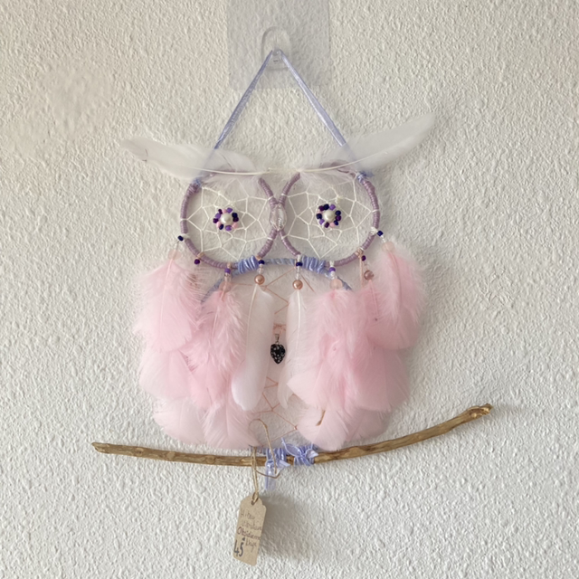 Hibou vibratoire obsidienne neige 30x30cm