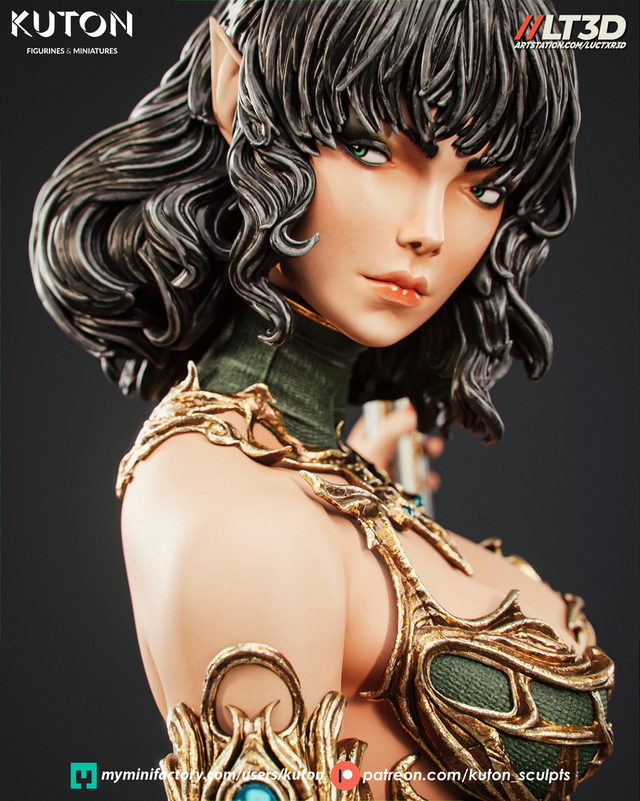 STATUE LUNETH série heroic fantasy