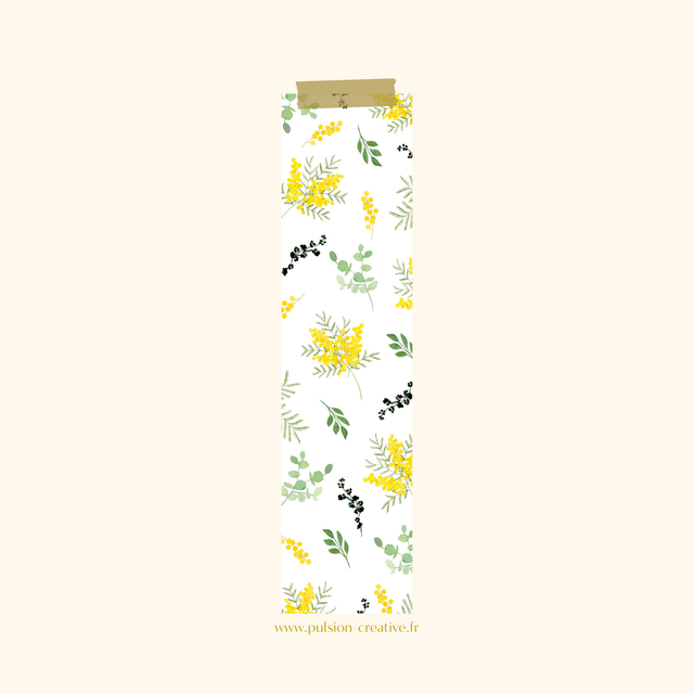Marque-page aquarelle - Mimosa - 