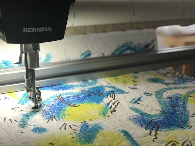 Pièce unique - Pied de lit matelassé nommé "Frissons" - 203cm x 65cm - (Sans les coussins) - Coton bio Made in France