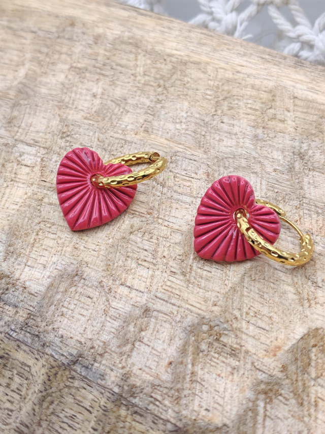 A Choupettes Cœur soleil rouge