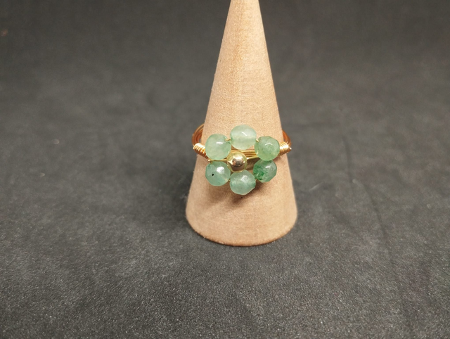 Bague fleur en aventurine