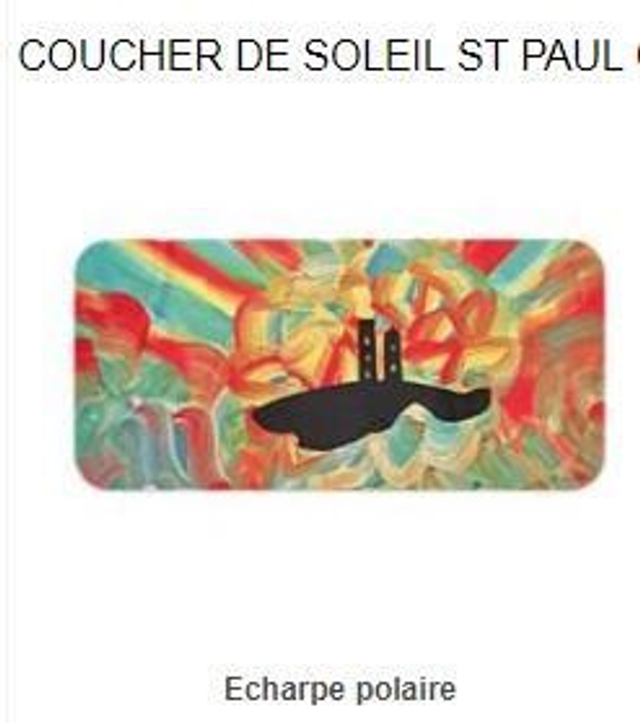 Echarpe polaire "Coucher de soleil à St Paul" 155 x 74 cm