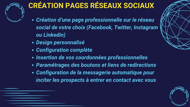Création pages réseaux sociaux