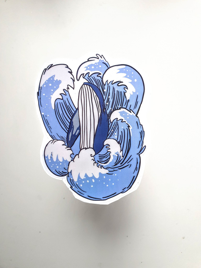 Blue Humpback Whale vinyl sticker