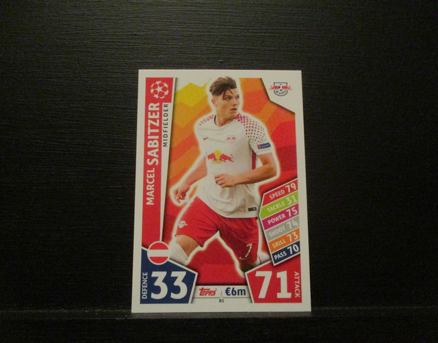 Marcel Sabitzer - UEFA Champions League Match Attax 2017/18 Original Trading Card #85