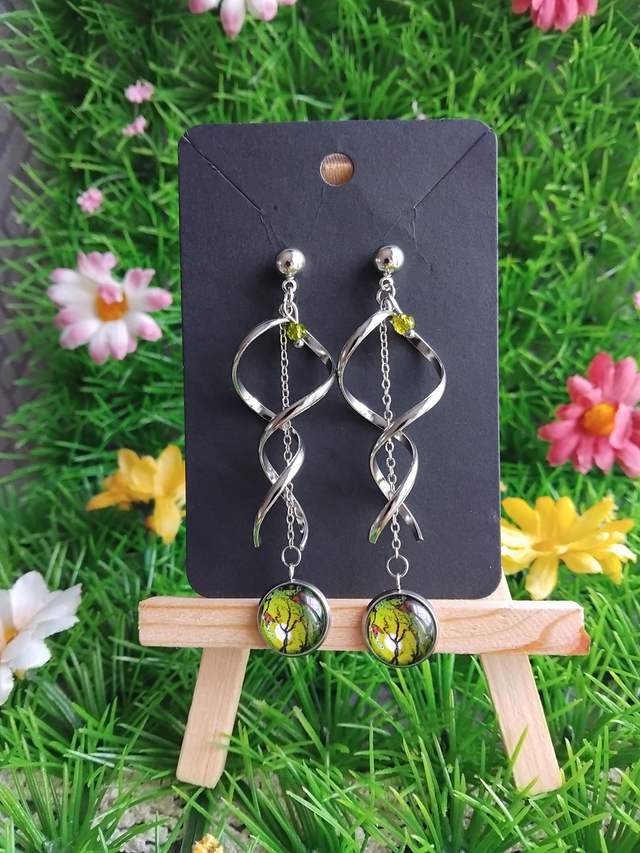 boucles d'oreilles spirales arbre de vie 