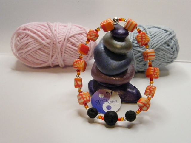 Perles Rouge/Orange/Blanc