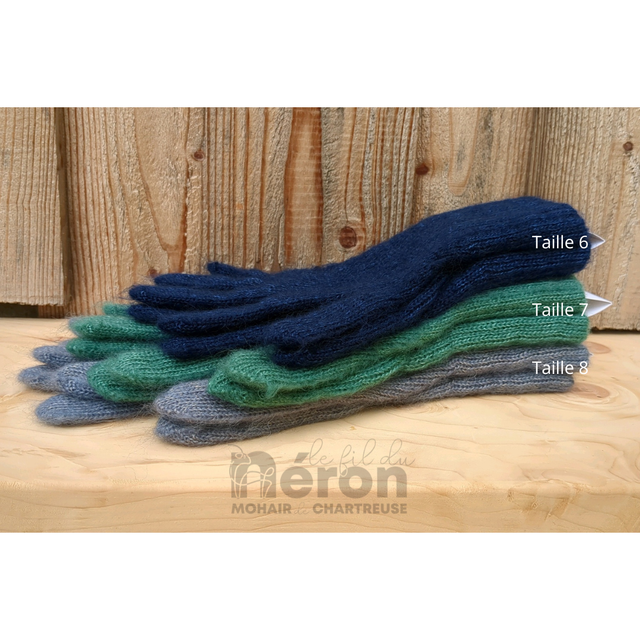 Gants en mohair et soie Taille 7