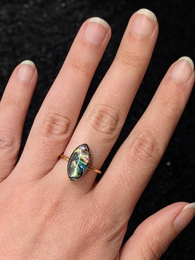 Bague coquille d&#039;ormeau 