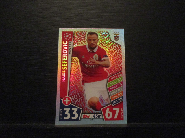 Haris Seferovic - UEFA Champions League Match Attax 2017/18 Original Trading Card #215