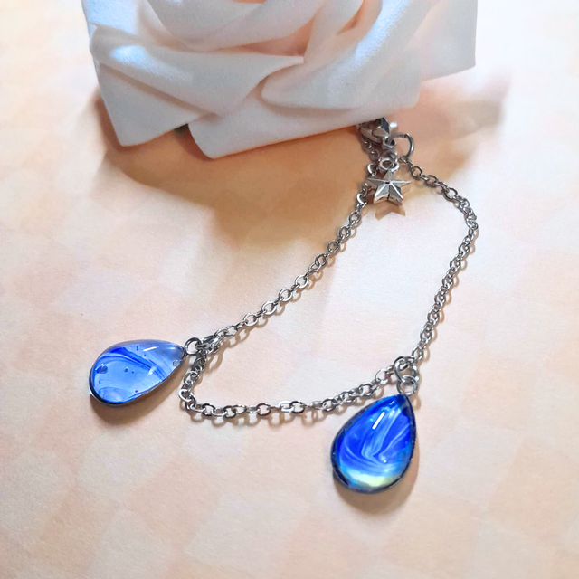 BLUE DROP - Bracelet chaîne - Métal argenté