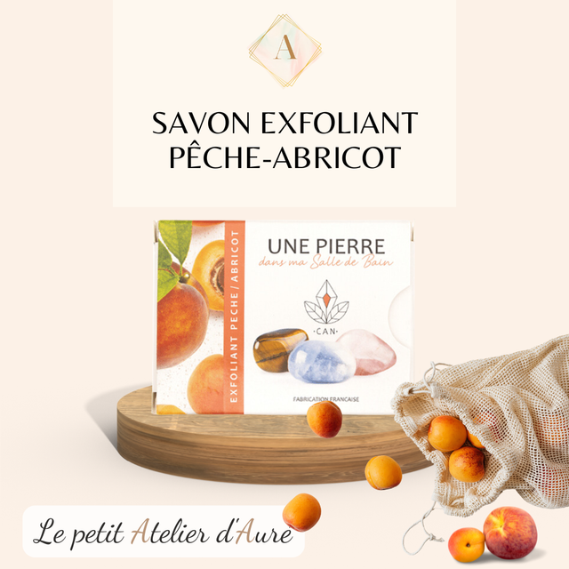 Savon Exfoliant Pêche / Abricot et Pierre Naturelle