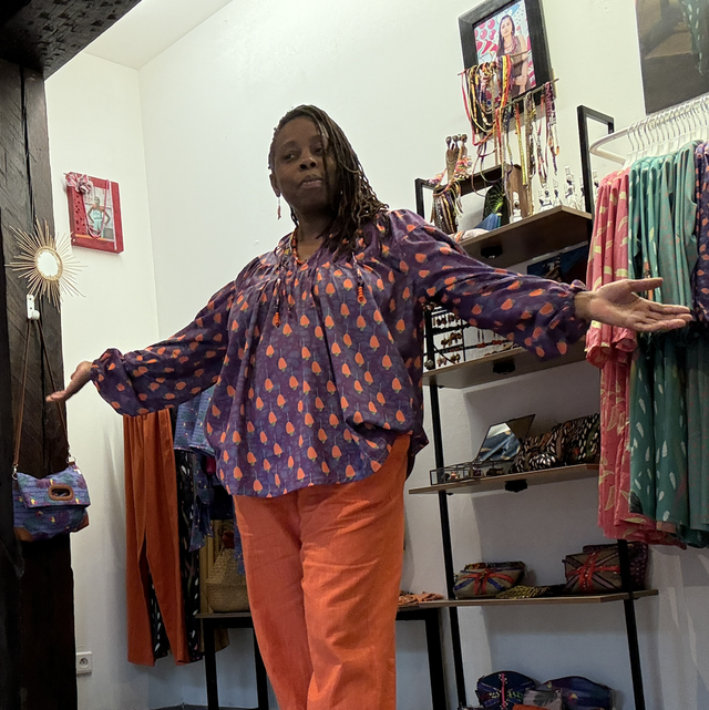 Blouse Yemandja imprimé Cajou Mûr