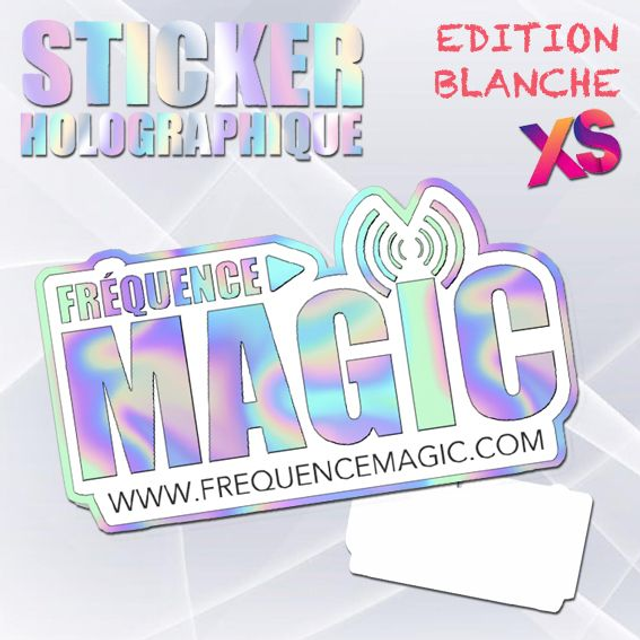 STICKER HOLOGRAPHIQUE VERSION 2 BLANC XS