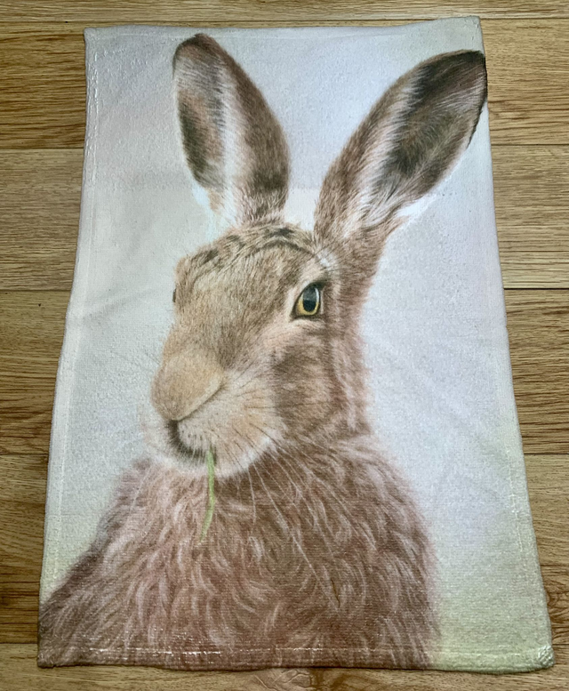 Tea towel - 40 x 60cm with Hare design
