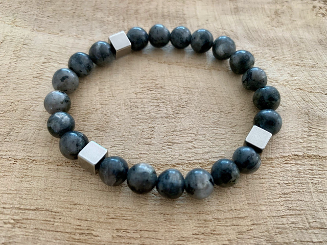 Bracelet Larvikite - Perles en 8mm