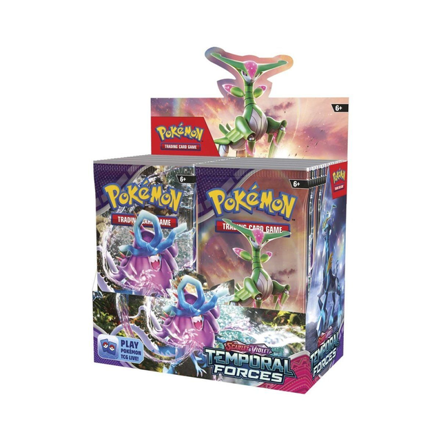 Scarlet &amp; Violet-Temporal Forces Booster Display Box (36 Packs) Ingles (ACRILICO INCLUIDO )