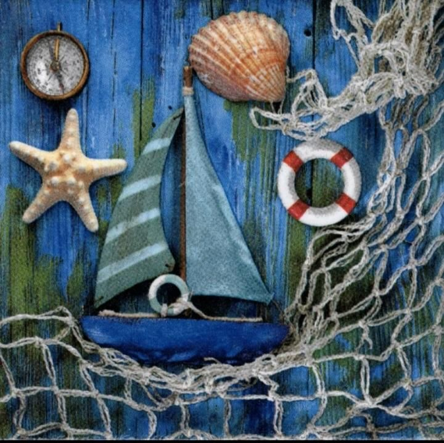 Handmade Dekofliese Fischernetz