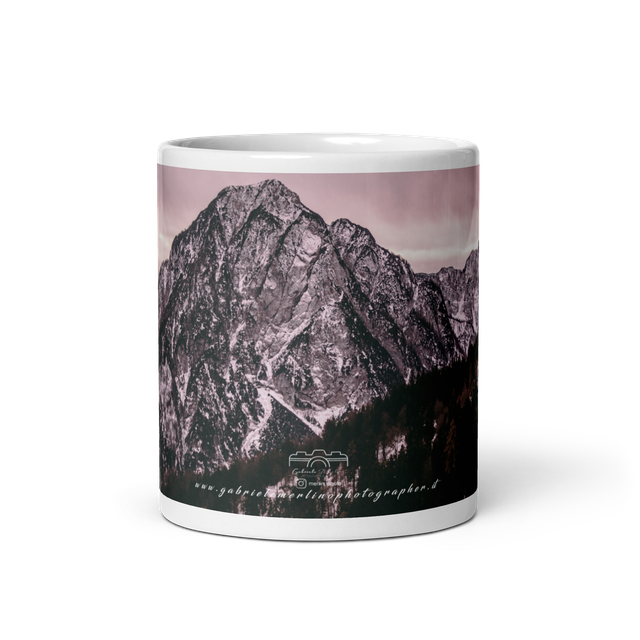  Tazza bianca lucida sunset mountain 