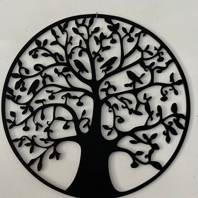 Arbre de vie oiseau en noir de 28cm