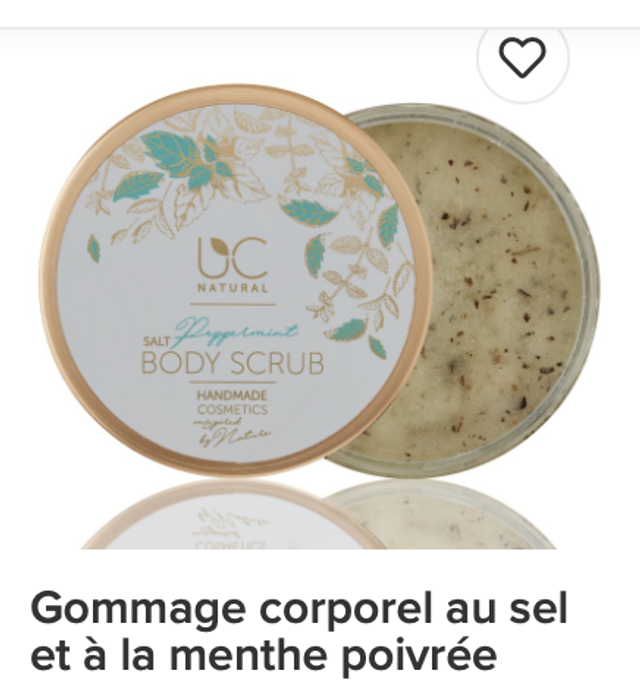 Gommage corporel au sel et à la menthe poivrée