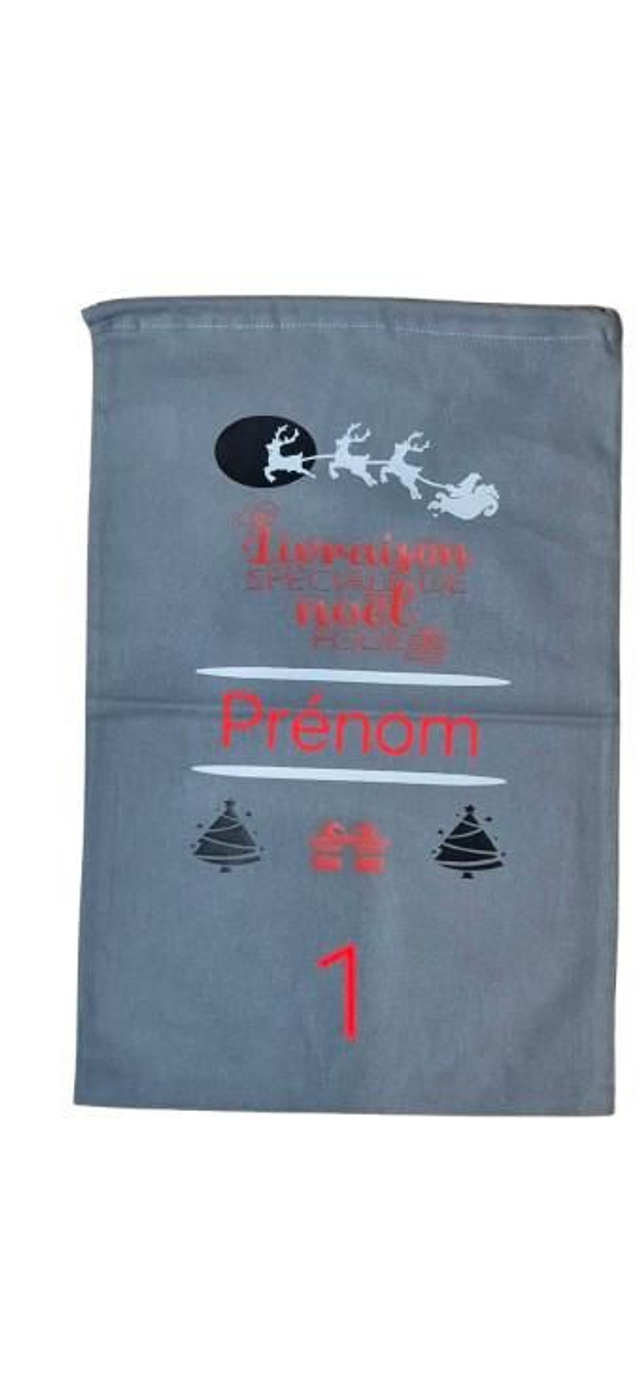 Sac Cadeau de Noël Personnalisable en Coton Taille S - Zéro Déchet