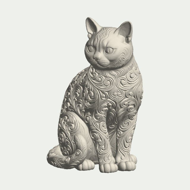 Sitting Burmese Cat Statue