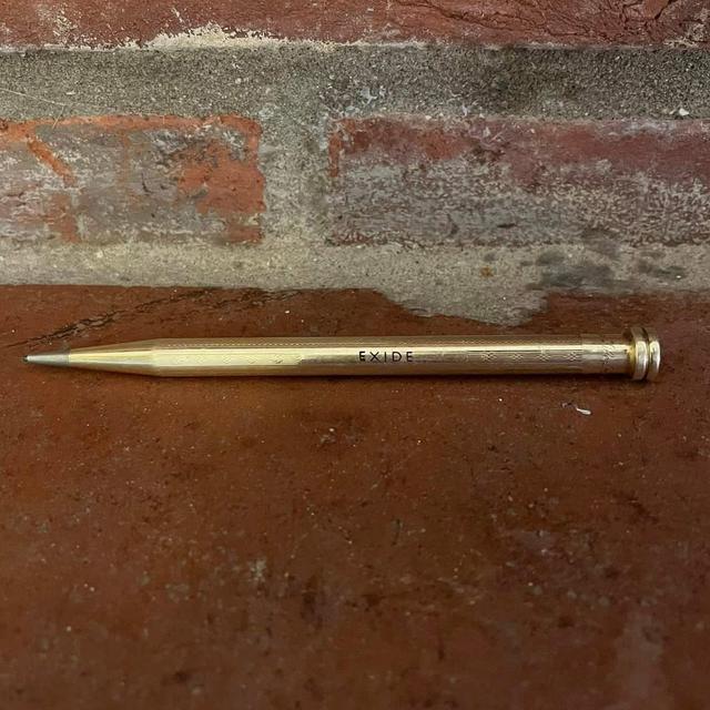 1950’s EXIDE Batteries advertising Propelling Pencil- Rolled Gold