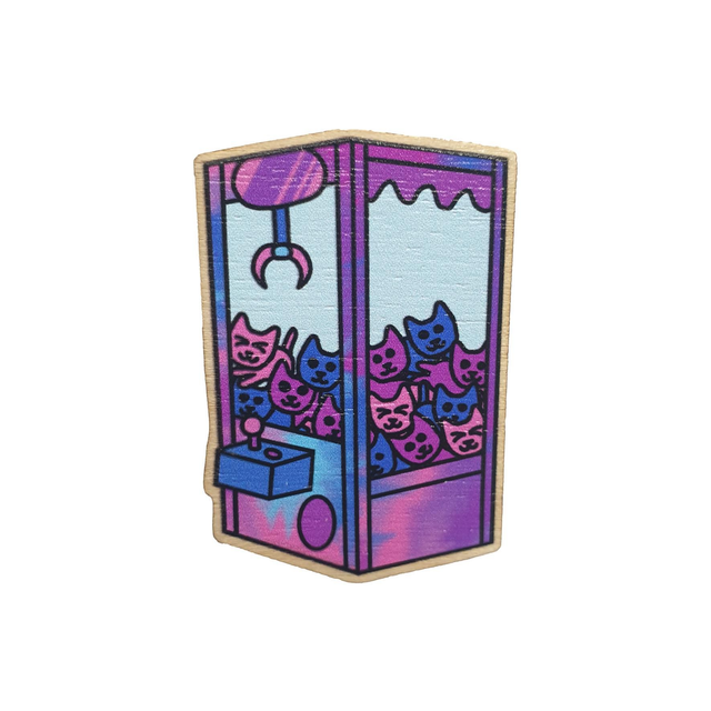 Claw Machine Wooden Pin Badge