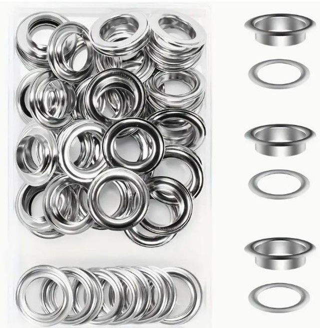 15 OEILLETS METALLIQUES POUR BACHE COULEUR ARGENT 10MM 