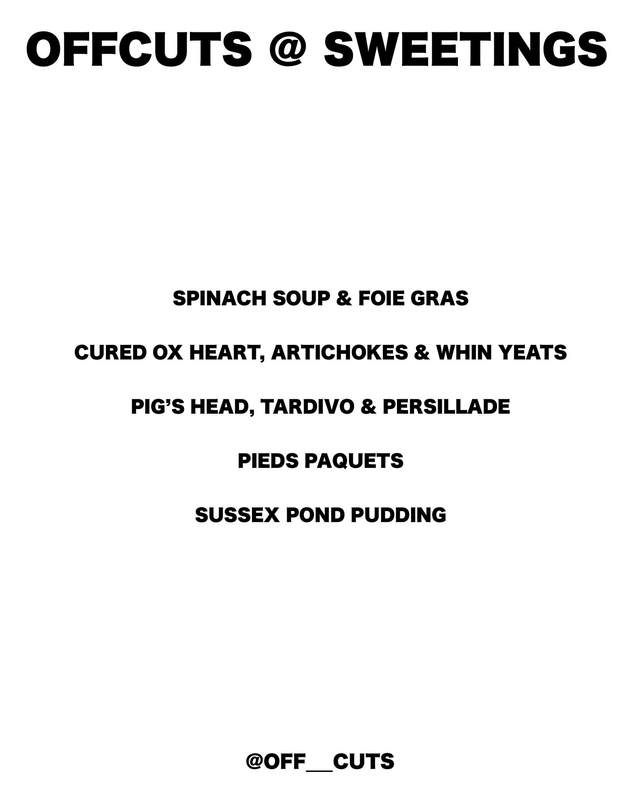 Offcuts @ Sweetings: 5-Course Dinner | Monday 9th February 2026