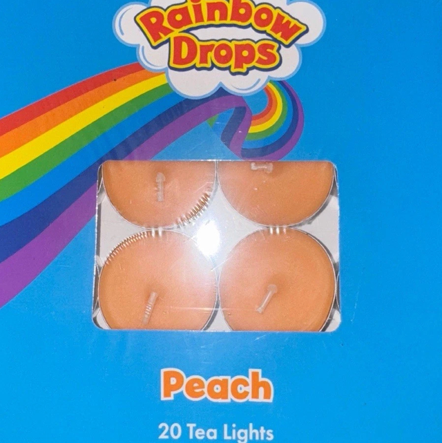 20 Rainbow Drops Tea Light Candles