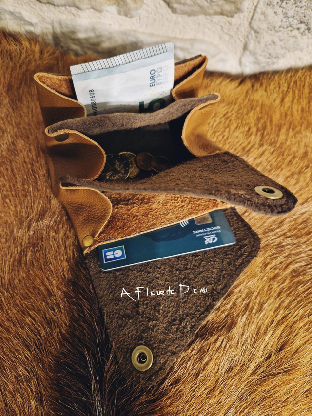 Porte monnaie accordéon en cuir