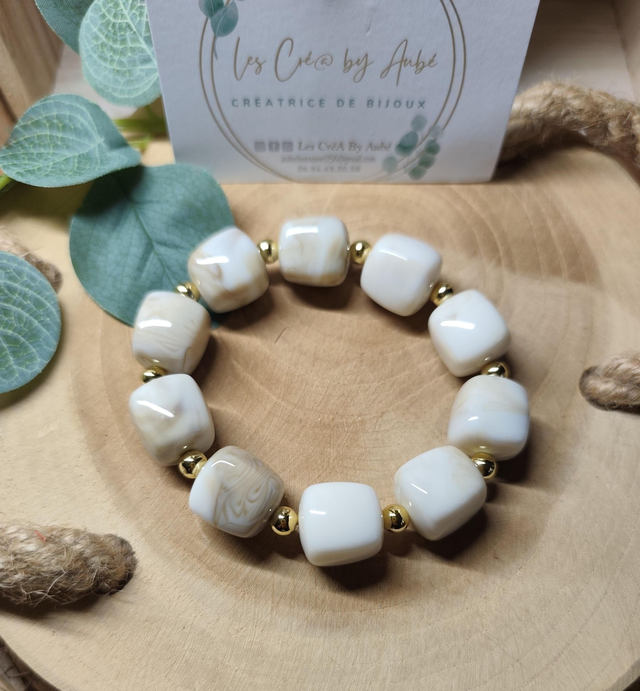 BRACELET BIG PERLES ECRU 0000935