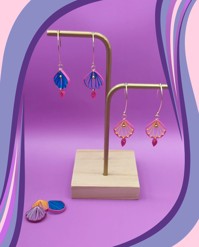 Boucles d'oreilles Odyssée - Bleu et rose