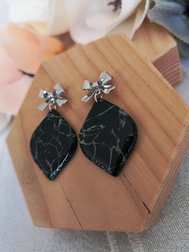 Collection Marbre Noir - Boucles d&#039;oreilles Ravissante 