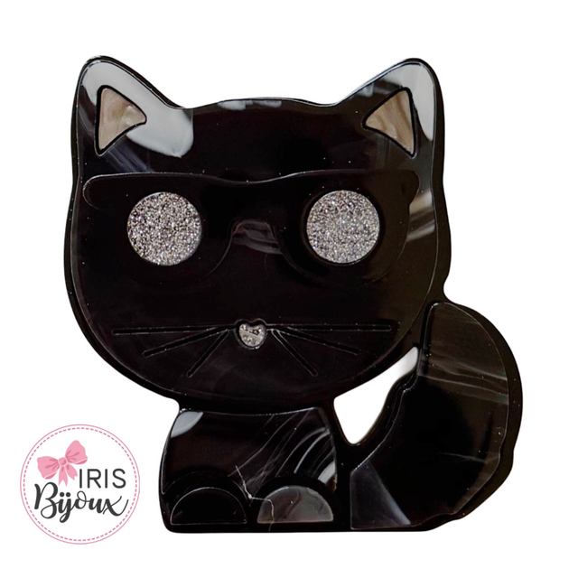 Spilla gatto sfumato nero 