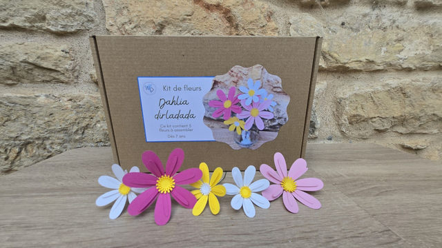Kit de Fleurs en Papier "Dahlia Dirladada" – DIY Créatif et Bouquet Éternel