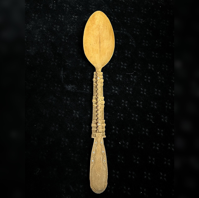 Antique Folk Art Hand-Carved Wooden Spoon – 19th/ Early 20th Century