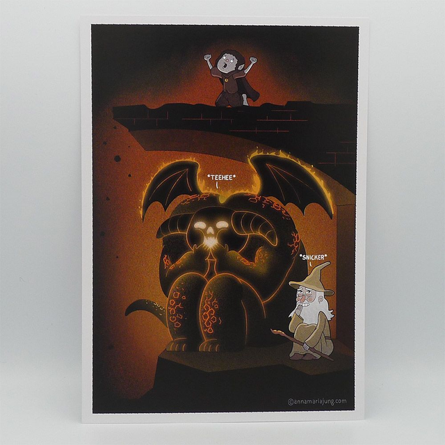 SIGNED A4 Art Print - Wizardly Shenanigans - fantasy movie, pop culture