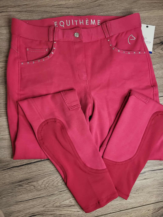 Pantalon EQUITHÈME rose strass – Taille 40 – Neuf (déstockage)