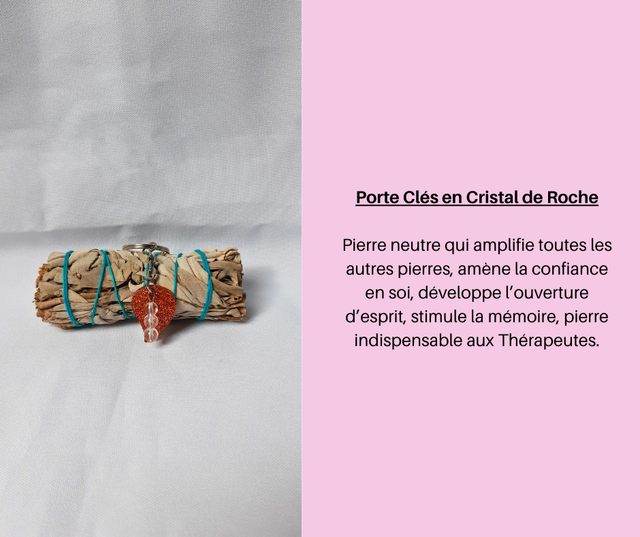 22- Porte Clés en Cristal de Roche